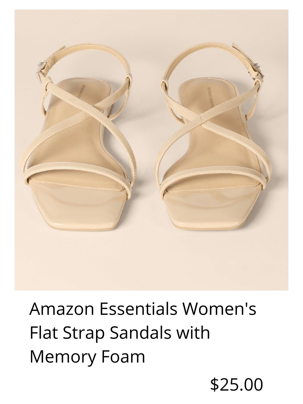 Amazon Essentials Women's Beige Strappy Sandals